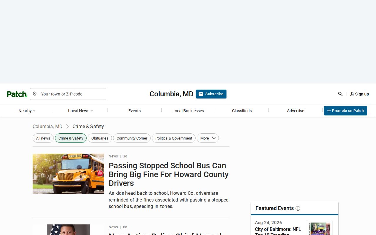Columbia Howard County arrest news section