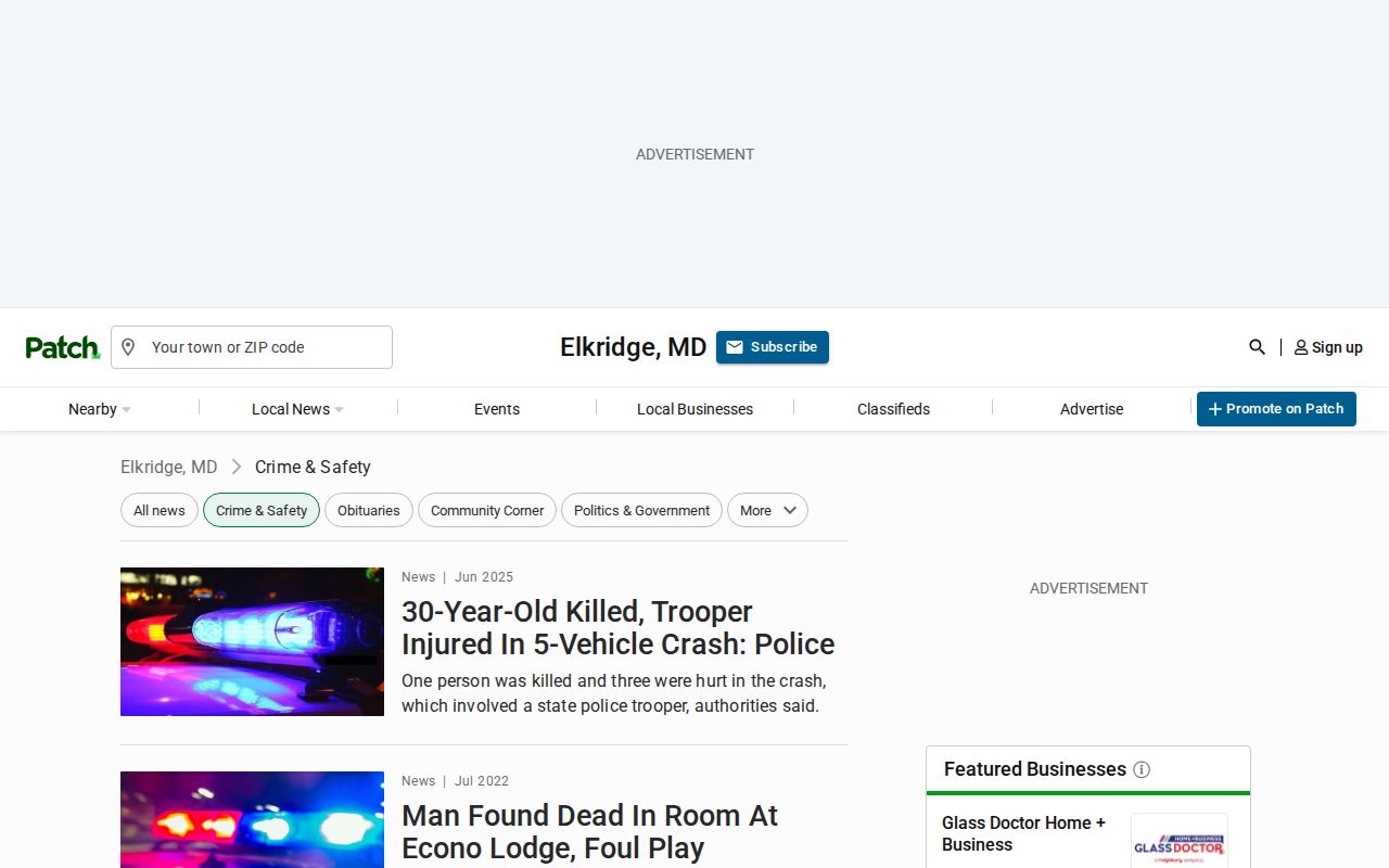 Elkridge Howard County arrest news section