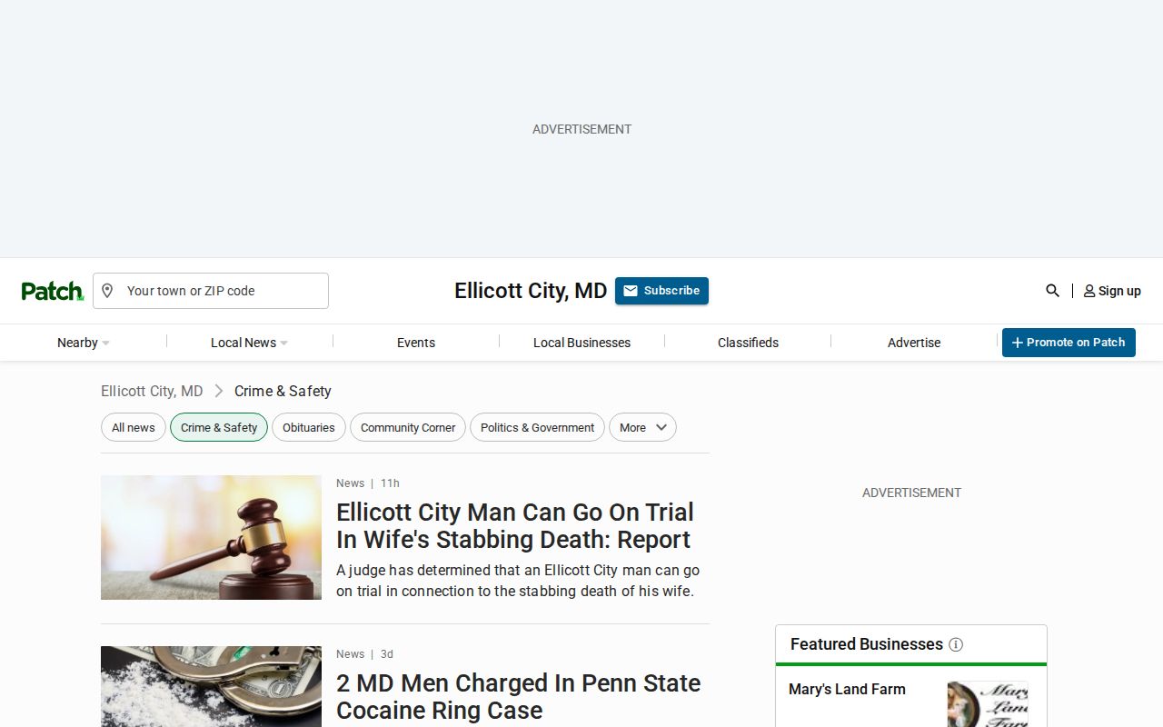 Ellicott City Howard County arrest news section
